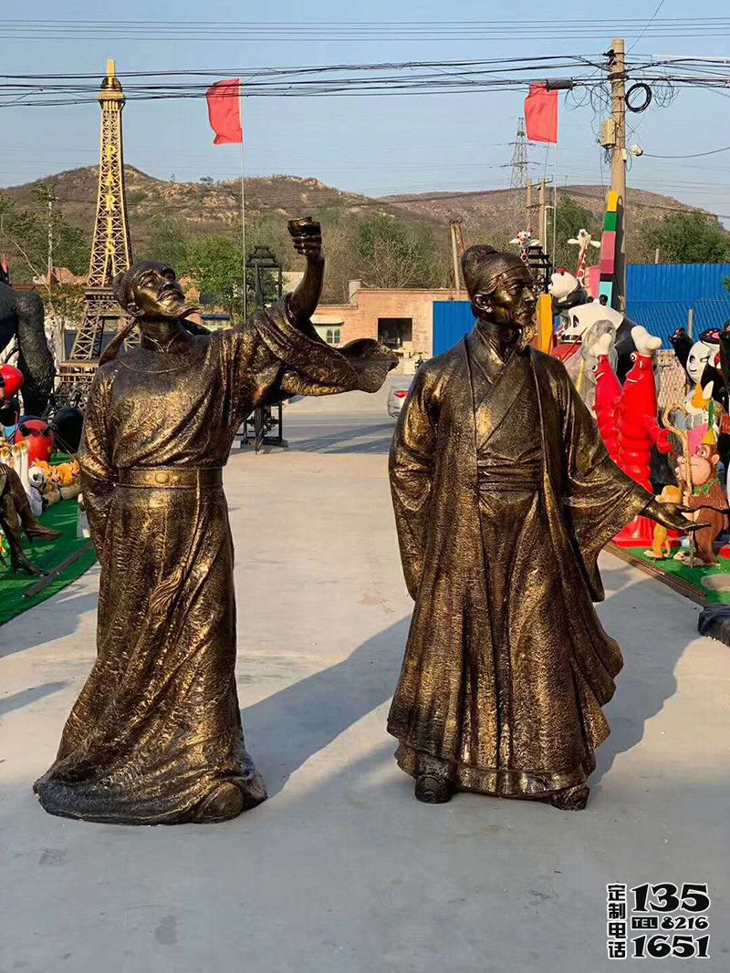 景區(qū)玻璃鋼仿銅古代詩人李白,杜甫雕塑 景區(qū)玻璃鋼仿銅古代詩人李白,杜甫雕塑